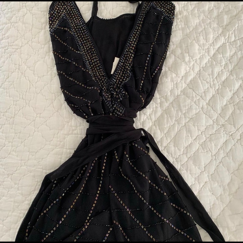 Beautiful beaded wrap dress